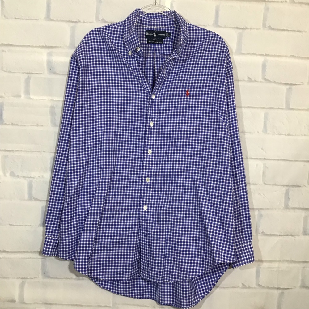 Ralph Lauren Blue Gingham Button-Down Shirt